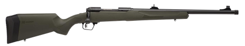 Savage 110 Hogue Hunter, 350 Legend, 18" Barrel, Black Barrel and Action, Olive DrabGreen Polymer Stock, Adjustable Iron Sights, 4Rd,