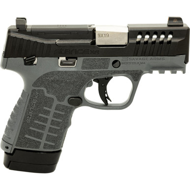 Savage Arms 67067 Stance XR Micro Frame 9mm Luger 13+1 3.20" Stainless Steel Barrel, Black Nitride Ported/Serrated Steel Slide, Gray Stainless Steel Frame w/Picatinny Rail, Gray GFN Grip, Ambidextrous