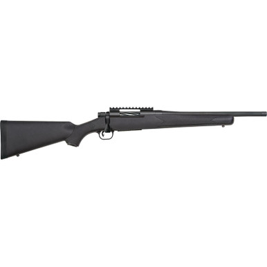 Mossberg 28227 Patriot Carbine 22-250 Rem 5+1 18" Matte Blued Threaded Bull Barrel, Matte Blued Picatinny Rail Receiver, Black Fixed Synthetic Stock