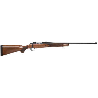 Mossberg 28239 Patriot Full Size 7mm PRC 3+1 24" Matte Blued Fluted Threaded Barrel, Drilled & Tapped Matte Blued Stainless Steel Receiver, Walnut Fixed Stock