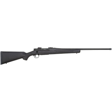 Mossberg 28243 Patriot Full Size 6.5 PRC 4+1 24" Matte Blued Fluted Threaded Barrel, Drilled & Tapped Matte Blued Stainless Steel Receiver, Black Fixed Synthetic Stock