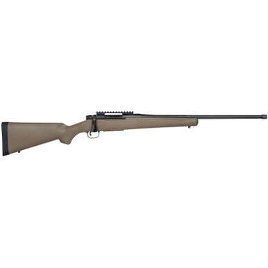 Mossberg 28253 Patriot Predator Full Size 22-250 Rem 5+1 22" Matte Blued Fluted Threaded Barrel, Matte Blued Stainless Steel Receiver w/Picatinny Rail, Flat Dark Earth Fixed Synthetic Stock