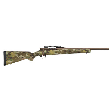Mossberg 28275 Patriot Compact 22-250 Rem 5+1 18" Patriot Brown Cerakote Threaded Bull Barrel, Patriot Brown Cerakote Steel Receiver w/Picatinny Rail, MultiCam Fixed Synthetic Stock