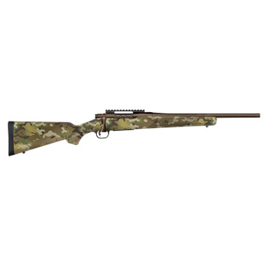 Mossberg 28278 Patriot Compact 6.5 Creedmoor 4+1 18" Patriot Brown Cerakote Threaded Bull Barrel, Patriot Brown Cerakote Steel Receiver w/Picatinny Rail, MultiCam Fixed Synthetic Stock