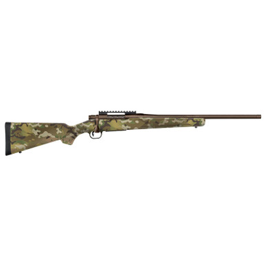 Mossberg 28282 Patriot Compact 6.5 PRC 4+1 20" Patriot Brown Cerakote Threaded Bull Barrel, Patriot Brown Cerakote Steel Receiver w/Picatinny Rail, MultiCam Fixed Synthetic Stock