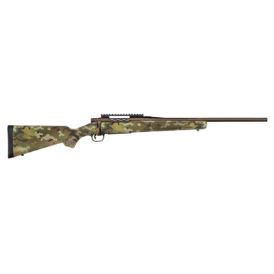 Mossberg 28283 Patriot Compact 300 Win Mag 4+1 20" Patriot Brown Cerakote Threaded Bull Barrel, Patriot Brown Cerakote Steel Receiver w/Picatinny Rail, MultiCam Fixed Synthetic Stock