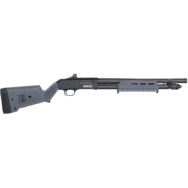 Mossberg 51606 590S w/Optic Compact 12 Gauge Pump 3" 5+1 18.50" Matte Blued Steel Barrel, Drilled & Tapped Receiver, MOE Forend, Gray Magpul SGA Adj Stock Synthetic Stock, Holosun Micro Dot