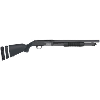 Mossberg 51609 590S 12 Gauge Pump 3" 10+1 18.50" Matte Blued Heavy Walled Barrel, Drilled & Tapped Black Receiver, Fixed Black Synthetic Stock