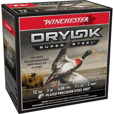Winchester Ammo XSV1232 Drylok Super Steel Magnum 12Gauge 3" 1 1/4oz 2Shot 25 Per Box/10 Case