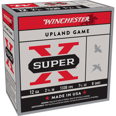 Winchester Ammo X128 Super X Heavy Game Load High Brass 12Gauge 2.75" 1 1/4oz 8Shot 25 Per Box/10 Case