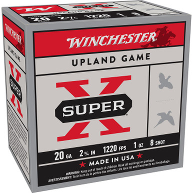 Winchester Ammo X208 Super X Heavy Game Load High Brass 20Gauge 2.75" 1oz 8Shot 25 Per Box/10 Case