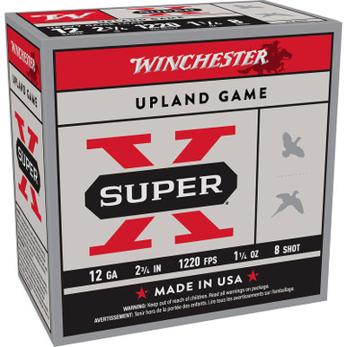 Winchester Ammo XU12SP8 Super X Heavy Game Load 12Gauge 2.75" 1 1/4oz 8Shot 25 Per Box/10 Case