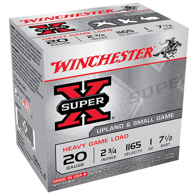 Winchester XU20H7 SuperX Game Load 20 Gauge 2.75" 1 oz 7.5 Shot 25 Rounds