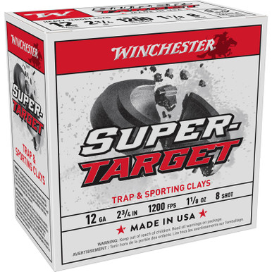 Winchester Ammo TRGT12M8 Super-Target Heavy 12Gauge 2.75" 1 1/8oz 8Shot 25 Per Box/10 Case