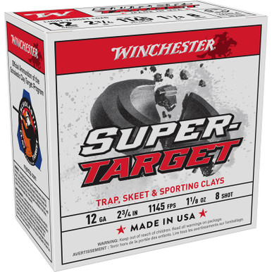 Winchester Ammo TRGT128 Super-Target Light Target 12Gauge 2.75" 1 1/8oz 8Shot 25 Per Box/10 Case