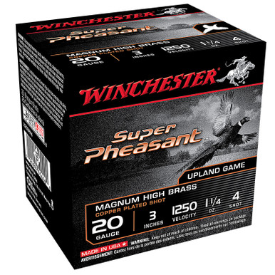 Winchester X203PH4 Super Pheasant HV High Brass20 GA 3" #4 Copper Plated Lead Shot 1-1/4 oz 1250 fps 25 Rounds