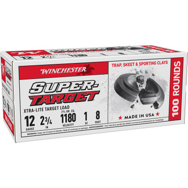 Winchester Ammo TRGTL128VP Super-Target Xtra-Lite 12Gauge 2.75" 1oz 8Shot 100 rd Box