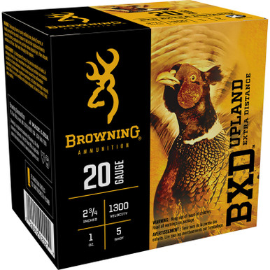 Browning Ammo B193512025 BXD Upland 20Gauge 2.75" 1oz 5Shot 25 Per Box/10 Case