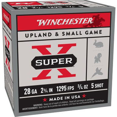 Winchester Ammo X285 Super X Heavy Game Load High Brass 28Gauge 2.75" 3/4oz 5Shot 25 Per Box/10 Case