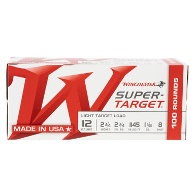 Winchester Ammo TRGT128VP Super-Target Light Target Value Pack 12 Gauge 2.75" 1 1/8oz 8 Shot 100/Box