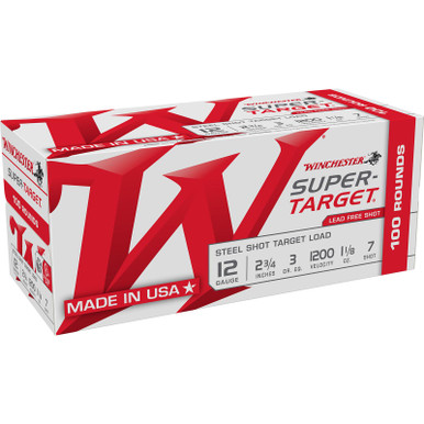 Winchester Ammo TRGT12S7VP Super-Target 12Gauge 2.75" 1 1/8oz 7Shot 200 Per Box/2 Case