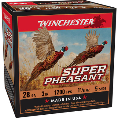 Winchester Ammo X283PH5 Super Pheasant 28Gauge 3" 1 1/8oz 5Shot 25 Per Box/10 Case