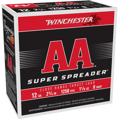 Winchester Ammo AAS128 AA Super Spreader 12Gauge 2.75" 1 1/8oz 25 Per Box/10 Case