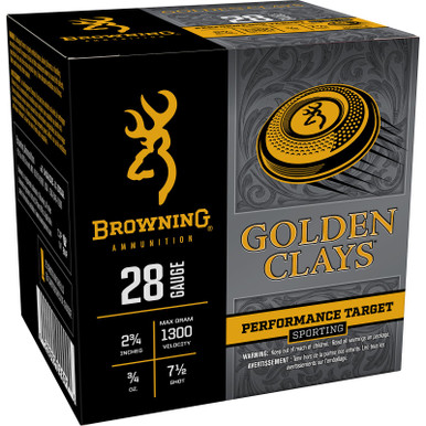 Browning Ammo BGC287 Golden Clays 28Gauge 2.75" 3/4oz 7.5Shot 25 Per Box/10 Case