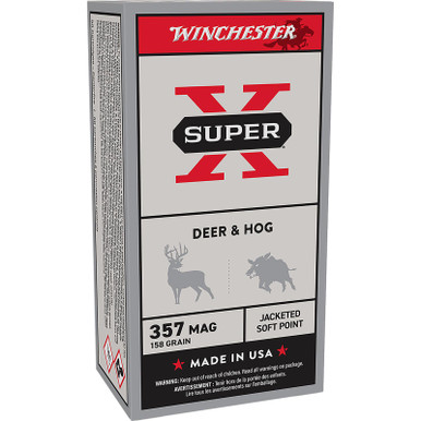 Winchester Ammo X3575P Super X 357Mag 158gr Jacketed Soft Point 50 Per Box/10 Case