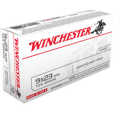 Winchester Ammo Q4304 USA 9x23Win 124gr Jacketed Soft Point 50 Per Box/10 Case