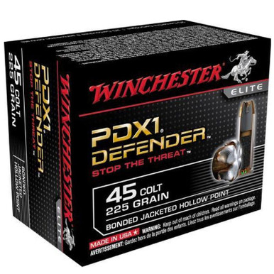 Winchester PDX1 S45CPDB .45 LC 225 GR Bonded JHP 20 Rounds
