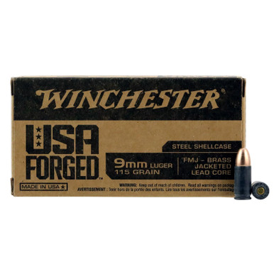 Winchester Ammo WIN9SV USA Forged 9mmLuger 115gr Full Metal Jacket 50 Per Box/10 Case