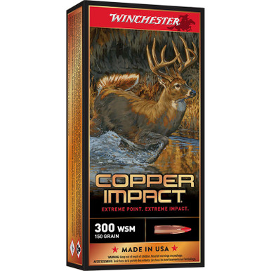 Winchester Ammo X300SCLF Copper Impact 300WSM 150gr Copper Extreme Point Lead Free 20 Per Box/10 Case