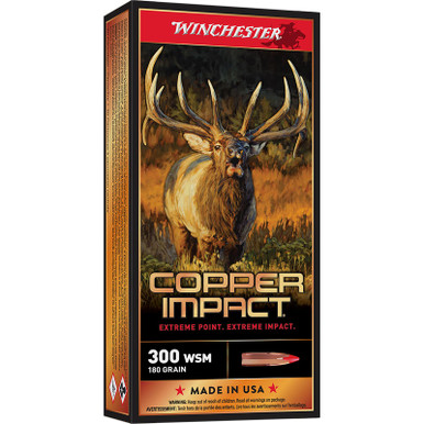Winchester Ammo X300SCLF2 Copper Impact 300WSM 180gr Copper Extreme Point Lead Free 20 Per Box/10 Case