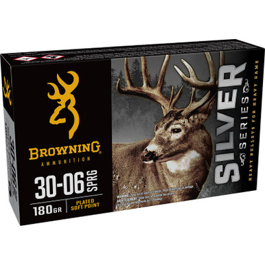 Browning Ammo B192630061 Silver 30-06Springfield 180gr Plated Soft Point 20 Per Box/10 Case