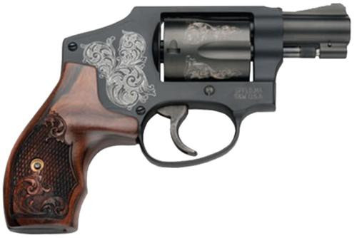 Smith & Wesson Model 442 38 SPL 1 7/8" Snub Nose Barrel, Engraved Black & Grip, 5 Shot