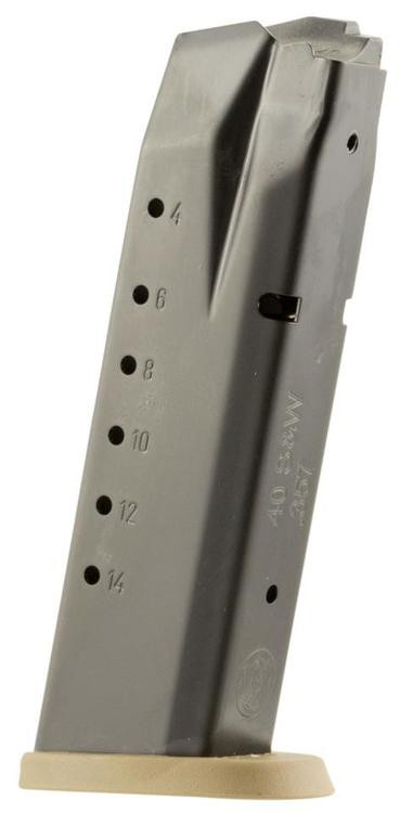 Smith & Wesson M&P 40 S&W Magazine, Steel Black Body/FDE Base, 15rd