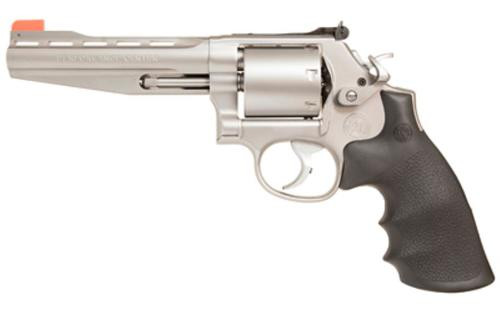Smith & Wesson Model 686, Performance Center, DA/SA, Metal Frame Revolver, L-Frame, 357 Magnum, 5" Vent Rib Barrel, Stainless, Synthetic Grip, Adjustable Sights, 7rd, Performance Center Speed Release Thumbpiece, Unfluted Cylinder