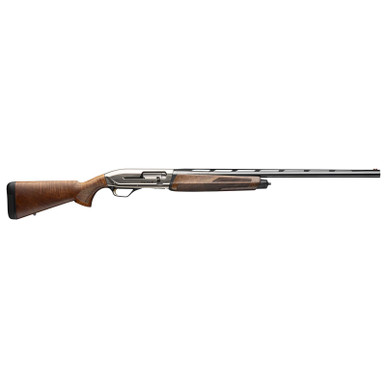 Browning 011779204 Maxus II Upland Full Size 12 Gauge Semi-Auto 3" 4, 2 3/4" Shells 28" Matte Blued Vent Rib Barrel, Satin Nickel Aluminum Receiver, Grade I Turkish Walnut Wood Stock w/Adj Shim