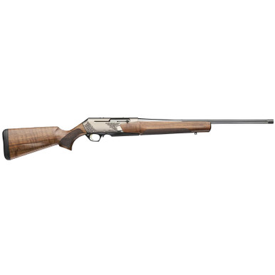 Browning 039009229 BAR MK4 Medallion 300 Win Mag 3+1 24" Polished Blued Fluted Barrel, Satin Nickel Engraved Aluminum Alloy Drilled & Tapped Receiver, Grade III Turkish Walnut Adj Shim Stock