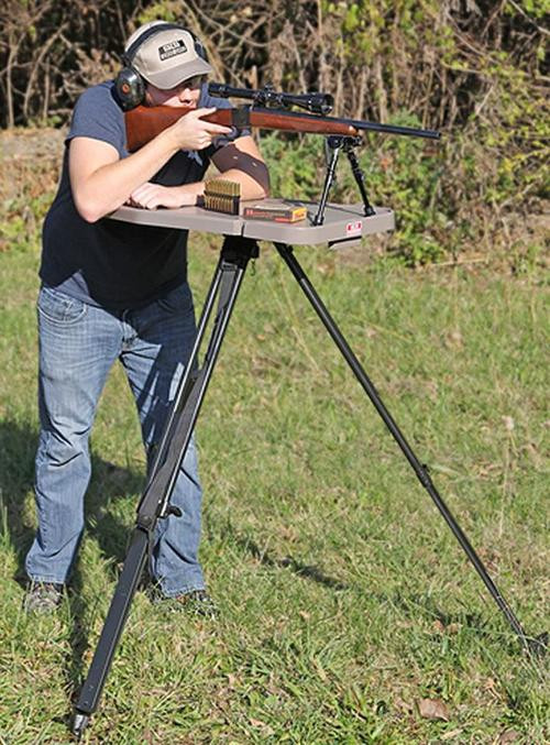 MTM Hi-Low Shooting Table Black/Flat Dark Earth 18"-55" High