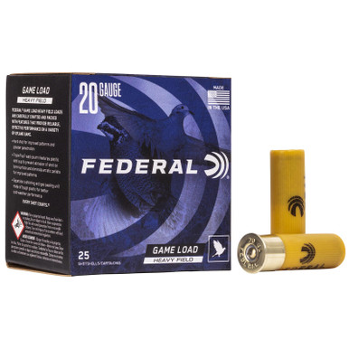 Federal H20275 Game-Shok Heavy Field 20Gauge 2.75" 1oz 7.5Shot 25 Per Box/10 Case