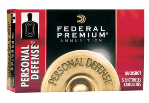 Federal Premium Personal Defense 12 Ga, 2.75", 1145 FPS, 9 Pellets, 00 Buckshot, 5rd/Box