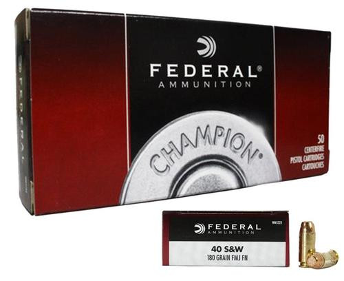Federal Champion 40 SW 180gr, FMJ, 50rd Box