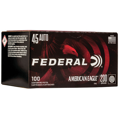 Federal American Eagle Handgun Ammunition AE45A100 .45 ACP 230GR FMJ 100 Rounds