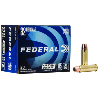 Federal C32HRB Personal Defense 32H&R Mag 85gr Jacketed Hollow Point 20 Per Box/25 Case
