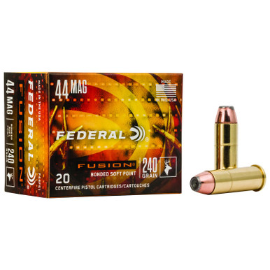 Federal F44SF1 Fusion Handgun 44RemMag 240gr Fusion Soft Point 20 Per Box/10 Case