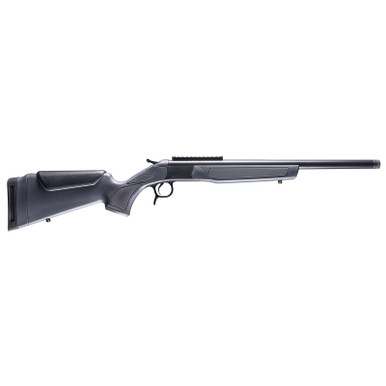 CVA CR4446 Scout Compact 300 Blackout 1rd 16.50" Blued Threaded Barrel, Blued Picatinny Rail Receiver, Stealth Gray Fixed Synthetic Stock
