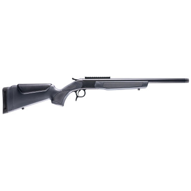 CVA CR4439 Scout 35 Whelen 1rd 22" Blued Threaded Barrel, Blued Picatinny Rail Receiver, Stealth Gray Fixed Synthetic Stock