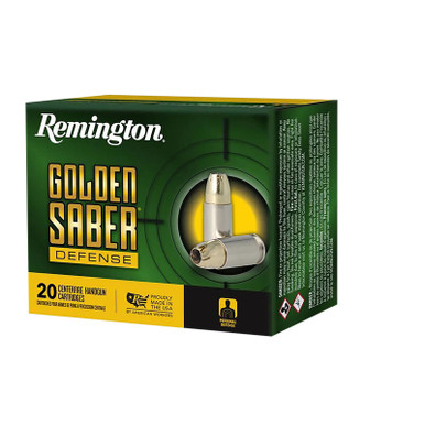 Remington Ammunition R21369 Golden Saber Defense 10mmAuto 180gr Brass Jacketed Hollow Point 20 Per Box/25 Case